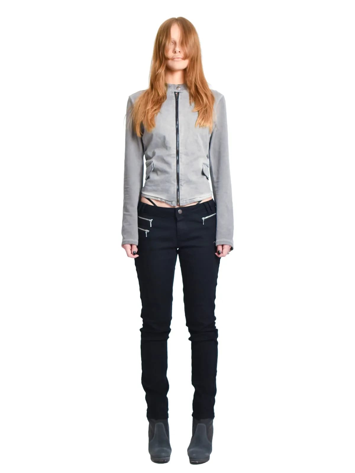 SKINNY ZIP DENIM — Черный